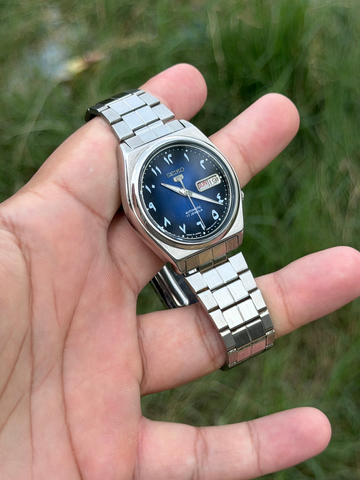RARE VINTAGE SEIKO 5 - BLUE ARABIC DIAL