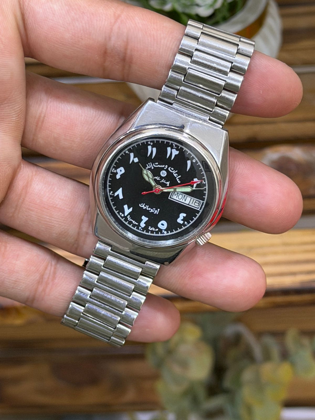 West End Watch Co Sowar Prima Automatic Watch - Original Swiss Movement - Custom Arabic Dial - Day Date| Refurbished