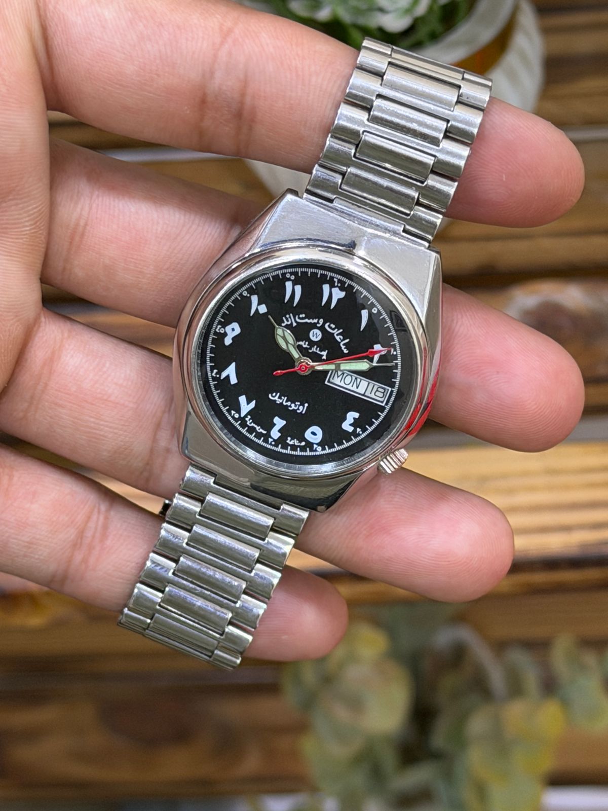 West End Watch Co Sowar Prima Automatic Watch - Original Swiss Movement - Custom Arabic Dial - Day Date| Refurbished