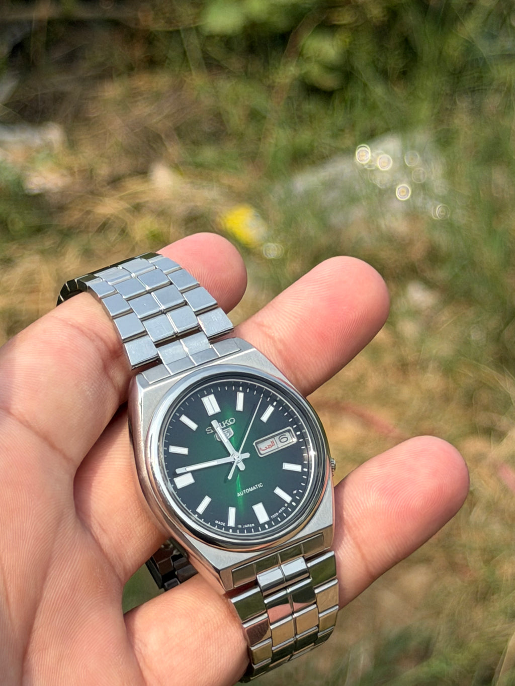 Vintage Seiko 5 Automatic Green Sunburst Dial - Original Movement | Made in Japan