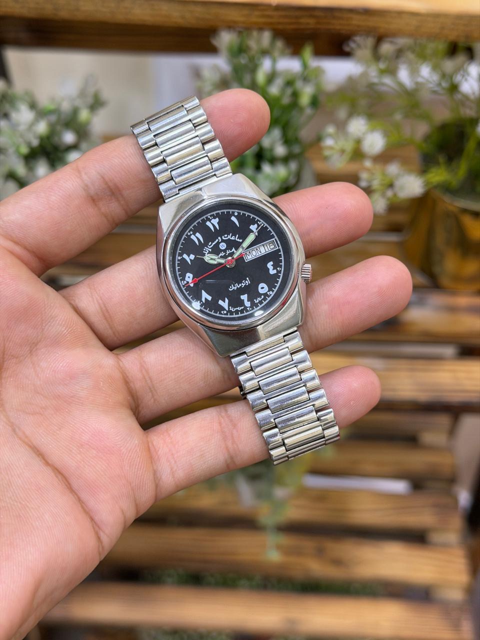 West End Watch Co Sowar Prima Automatic Watch - Original Swiss Movement - Custom Arabic Dial - Day Date| Refurbished