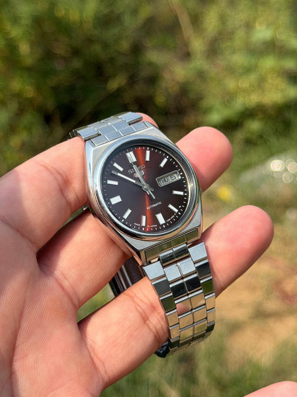 Vintage Seiko 5 Automatic Brown Sunburst Dial Watch | Original Seiko Movement | Refurbished