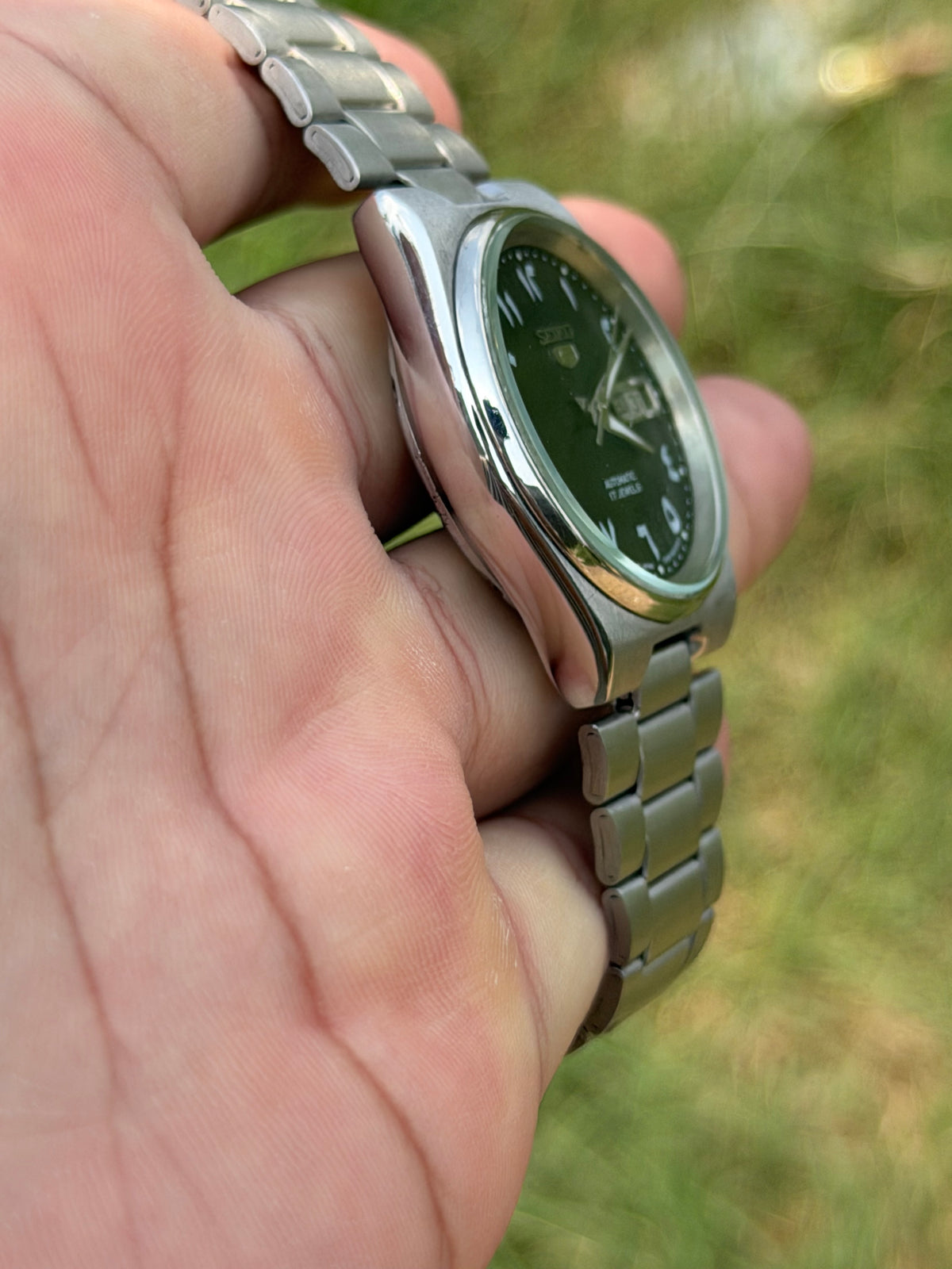 custom Black Arabic Dial Automatic Watch | Genuine Seiko 7009 Movement | 17 Jewels