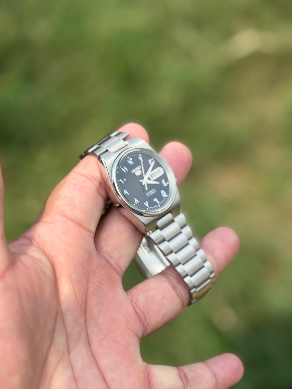 custom Black Arabic Dial Automatic Watch | Genuine Seiko 7009 Movement | 17 Jewels