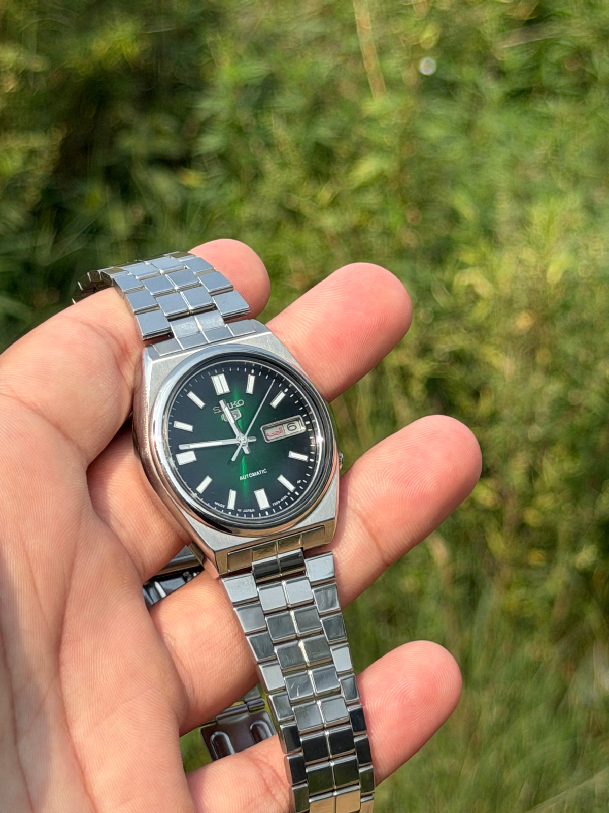 Vintage Seiko 5 Automatic Green Sunburst Dial - Original Movement | Made in Japan