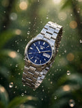 Gift For Him - Vintage Seiko 5 Automatic Blue Checkered Dial Watch - Day Date - 21 Jewels Gift For Dad| Refurbished