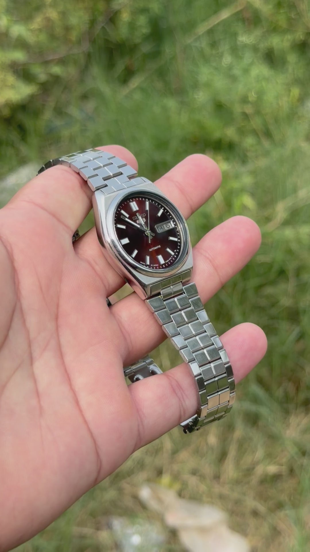 Vintage Seiko 5 Automatic Brown Sunburst Dial Watch | Original Seiko Movement | Refurbished